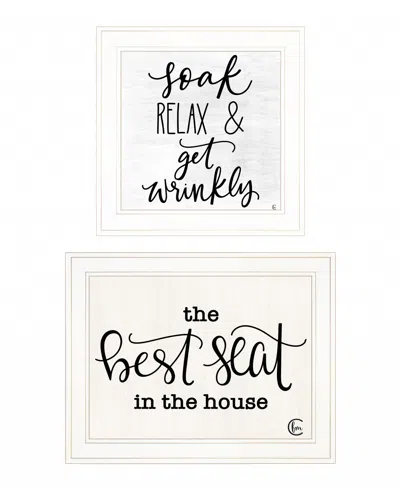 Homezia Set Of Two The Best Seat In The House 1 White Framed Print Bathroom Wall Art