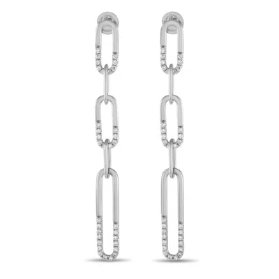Lb Exclusive 14k White Gold 0.55ct Diamond Dangle Earrings Er28996 W In White