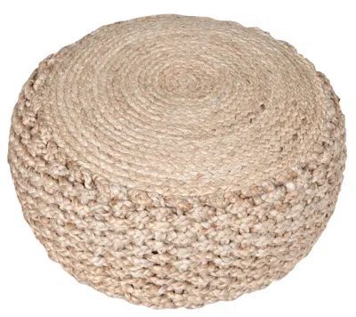 Homezia 20" Tan Jute Ottoman