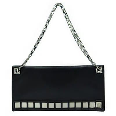 Tomasini Women's Leather Mirror Embellished Clutch In Black
