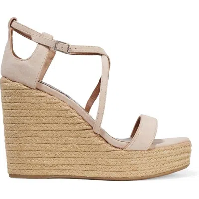Tabitha Simmons Jenny Flesh Kicksuede Wedge Sandals Shoes, Rose Gold In Multi