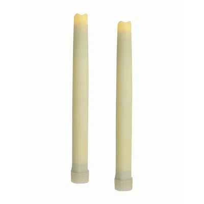 Homezia Set Of Two Ivory Flameless Taper Candle