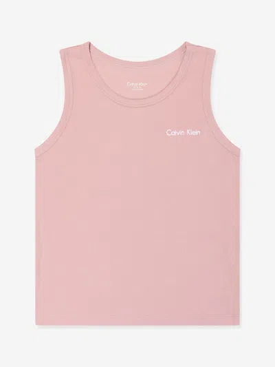 Calvin Klein Underwear Girls 2 Pack Vest Set In Pink