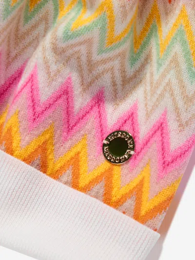 Missoni Girls Zigzag Bobble Hat In Multicoloured