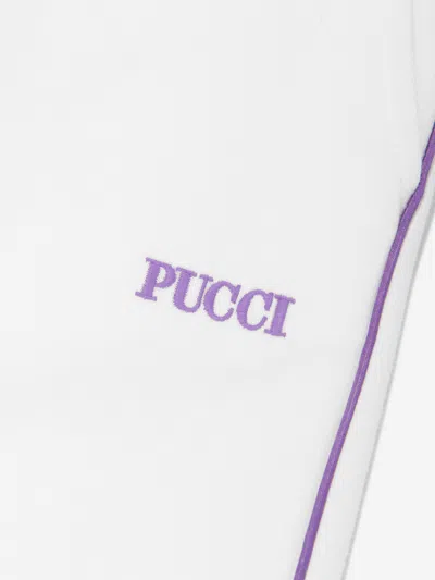Pucci Girls Logo Joggers In Ivory