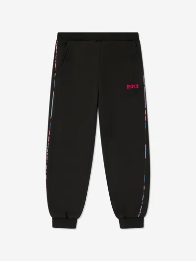 Pucci Girls Logo Joggers In Black