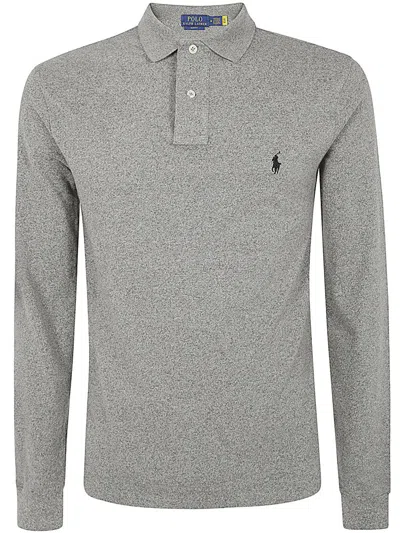 Polo Ralph Lauren Ralph Lauren Long Sleeve Polo T Shirt Grey In Grey