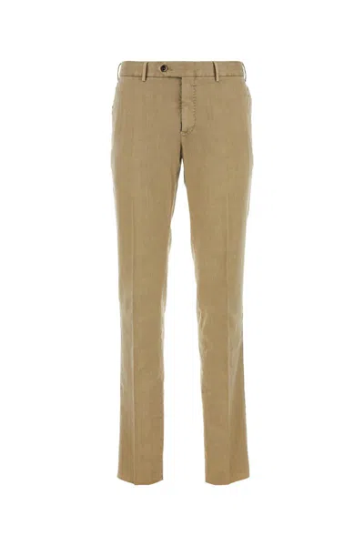 Pt Torino Stretch Cotton Trouser With Logo Metal Charm In N052