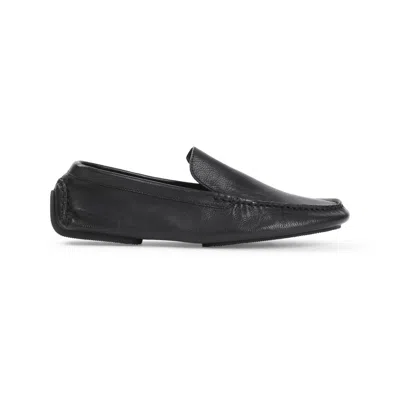 The Row Lucca Leather Loafers In Black