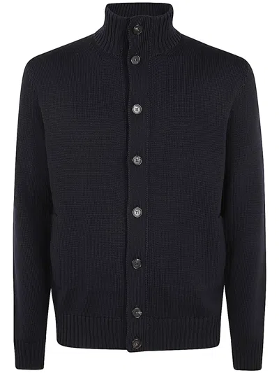 Shop Zanone Slim Fit Studded Cardigan Clothing In Blue