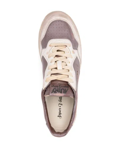 Shop Autry Super Vintage Sneakers In Leat/mud Patridge