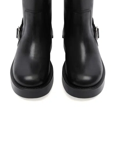 Shop Courrèges Americana Leather Boots In Black