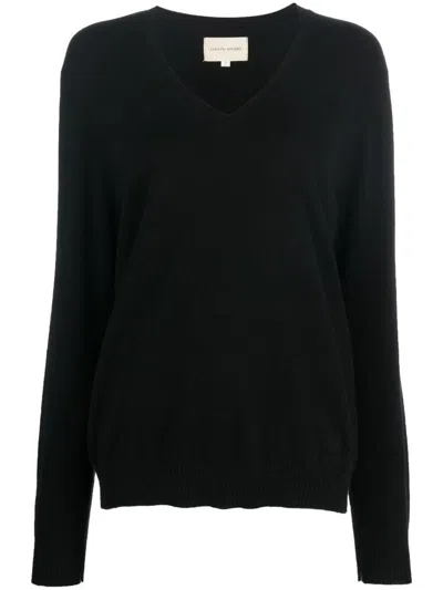 Loulou Studio Serafini Cashmere V-neck Sweater In Black