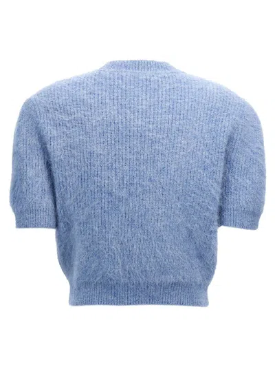 Shop Self-portrait 'blue Soft Knit' Cardigan