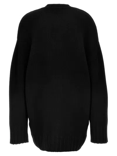 Shop Attico The  Oversized Knit Dress In Black