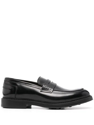 Shop Doucal's Loafer Penny Adler Horse Shoes In Black