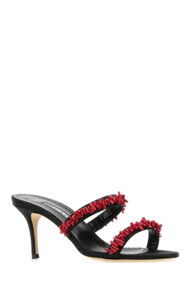 Manolo Blahnik Open-toed High-heeled Sandals In Black