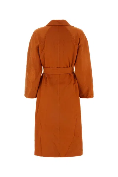 Shop Max Mara Coats In Orange