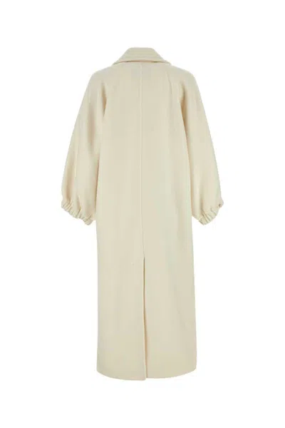 Max Mara Zaffo Double-breasted Cashmere Coat In White