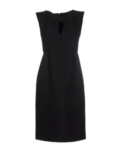 Shop Oscar De La Renta Knee-length Dress In Black