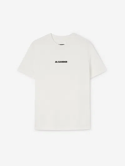 Shop Jil Sander Cotton Logo T-shirt In White