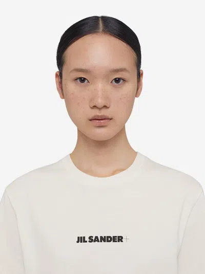 Shop Jil Sander Cotton Logo T-shirt In White