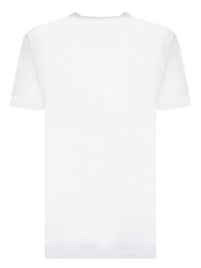 Moncler Women White Cotton Rhinestone Logo T-shirt In White