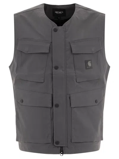 Shop Carhartt Wip "balto" Vest Jacket In Grey