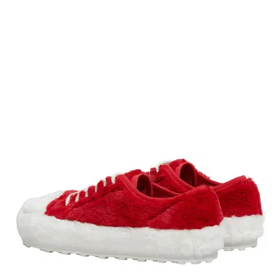 Marni Teddy Tennis Sneakers In Zo838 Red/white