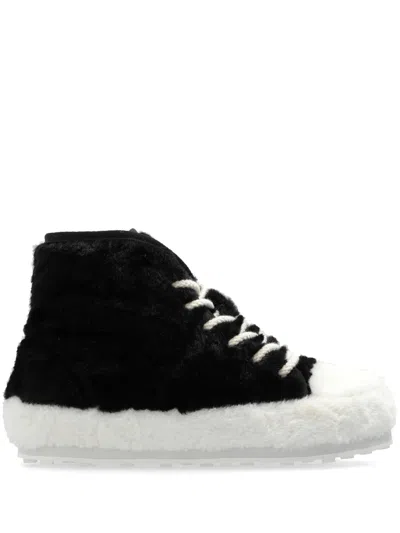 Marni Teddy Tennis Lace-up Trainers In Zo637 Black