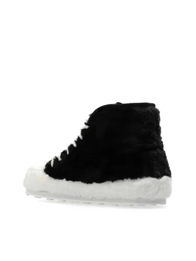 Marni Teddy Tennis Lace-up Trainers In Zo637 Black