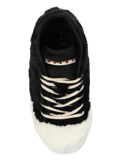 Marni Teddy Tennis Lace-up Trainers In Zo637 Black