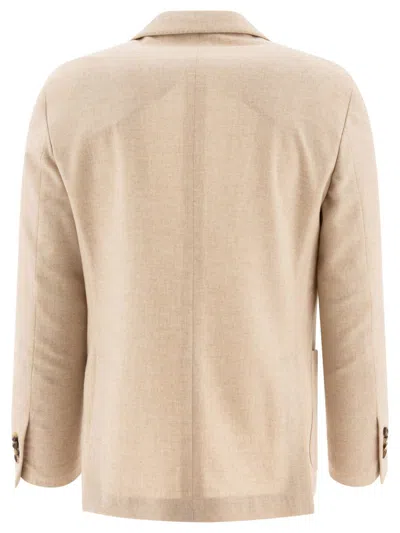 Lardini Single-breasted Wool Blend Blazer In Beige