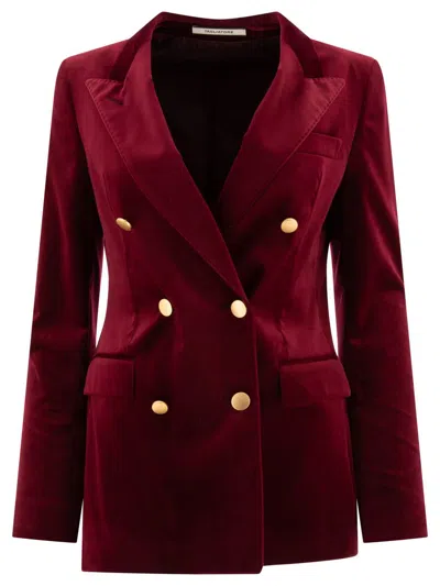 Shop Tagliatore "parigi" Blazer In Red