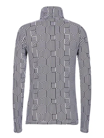 Xacus Selene Stripe-print Top In White