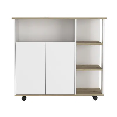 Depot E-shop St. Thomas Kitchen Cart - Light Oak - White