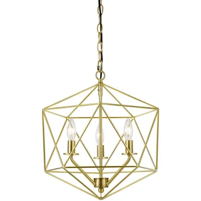 Af Lighting Bellini Chandelier, 3-60w Edison Bulb, 16"wx15.75"h, Hardwire Or Plug