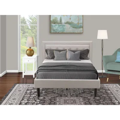 East West Furniture Fn08f-1de05 2-pc Fannin Bedroom Furniture Set With 1 Full Bed And A Night Stand - Mist Beige Linen F