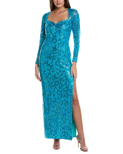 Sho By Tadashi Shoji Sequin Maxi Dress In Blue