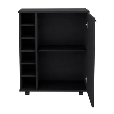 Depot E-shop Bar Cart Sleek Mobile Cocktail Station With Built-in Bottle Storage