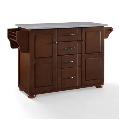 Crosley Furniture Eleanor Stainless Steel Top Kitchen Island Mahogany/stainless Steel