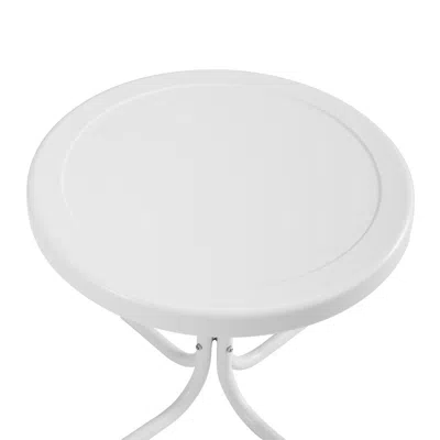 Crosley Furniture Bates 3pc Outdoor Metal Armchair Set White Gloss/white Satin - Side Table & 2 Armchairs