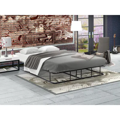 East West Furniture Dhfbblk Dothan Full Bedframe With Magnificent Design Headboard And Footboard - Modern Metal Frame In
