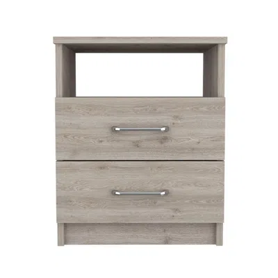 DEPOT E-SHOP DEPOT E-SHOP SALENTO NIGHTSTAND, TWO DRAWERS, ONE SHELF, COUNTERTOP- LIGHT GREY, FOR BEDROOM 