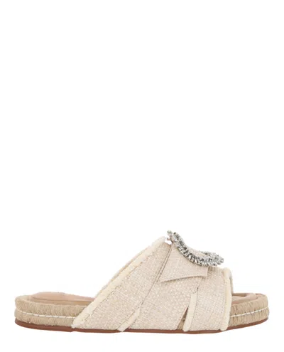 Alexandre Birman Madelina Embellished Leather And Raffia Sandals In White