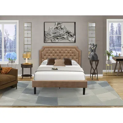 East West Furniture Gb28f-1hi07 2-pc Bedroom Furniture Set With Full Bed And Distressed Jacobean Small End Table - Brown