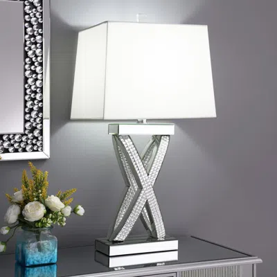 Coaster Co. Of America Dominick Table Lamp With Rectange Shade White And Mirror