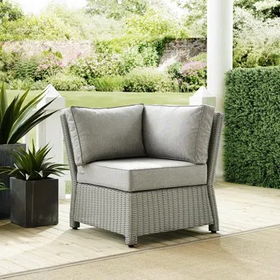 Crosley Furniture Bradenton Outdoor Wicker Sectional Corner Chair Gray/gray