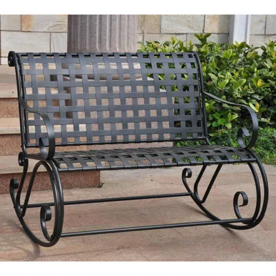 International Caravan Mandalay Iron Bench Rocker