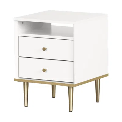 South Shore Furniture Dylane 2-drawer Nightstand, Pure White